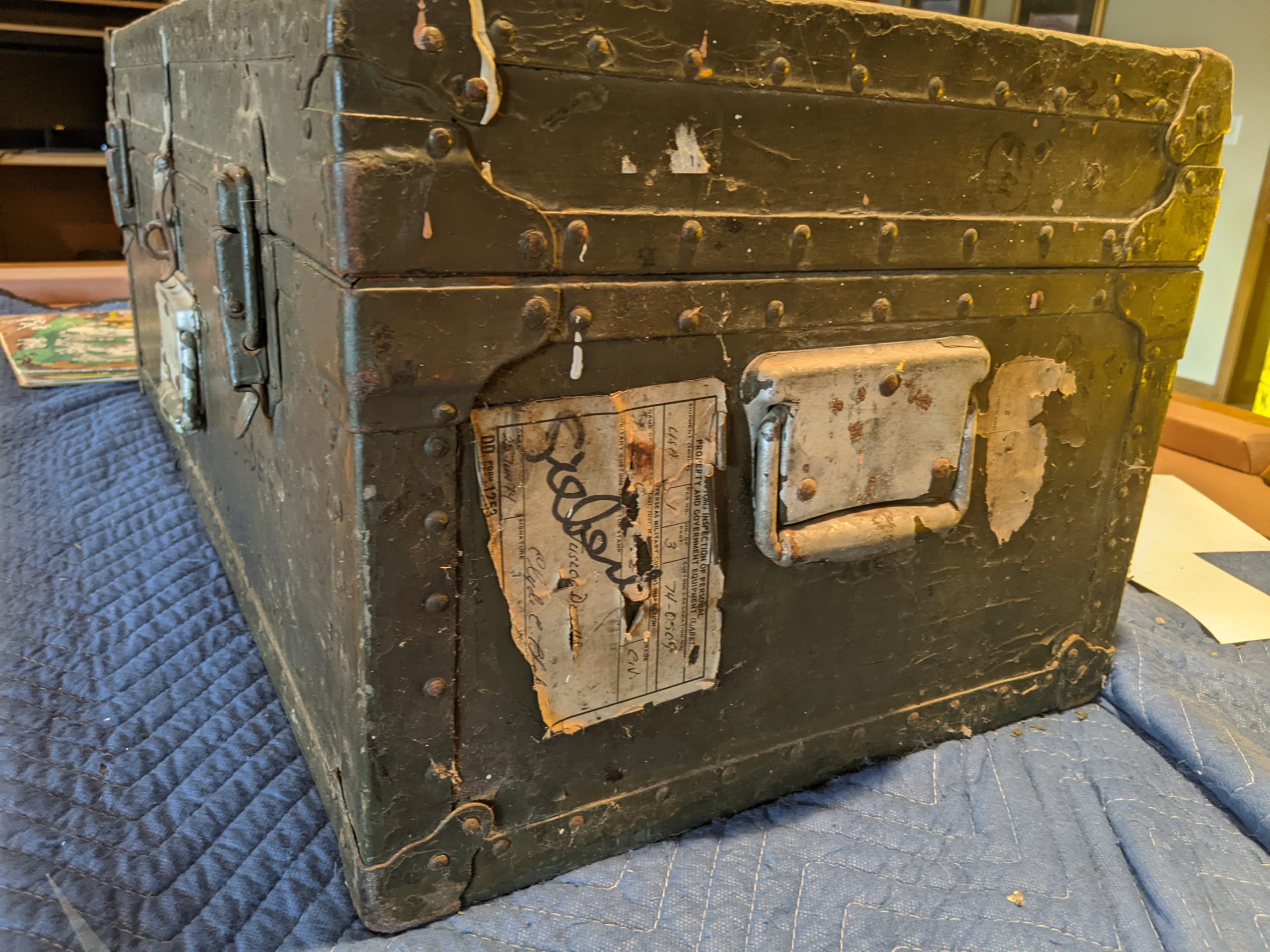 1946 Beals & Selkirk WW2 Military Transport Box Footlocker Trunk